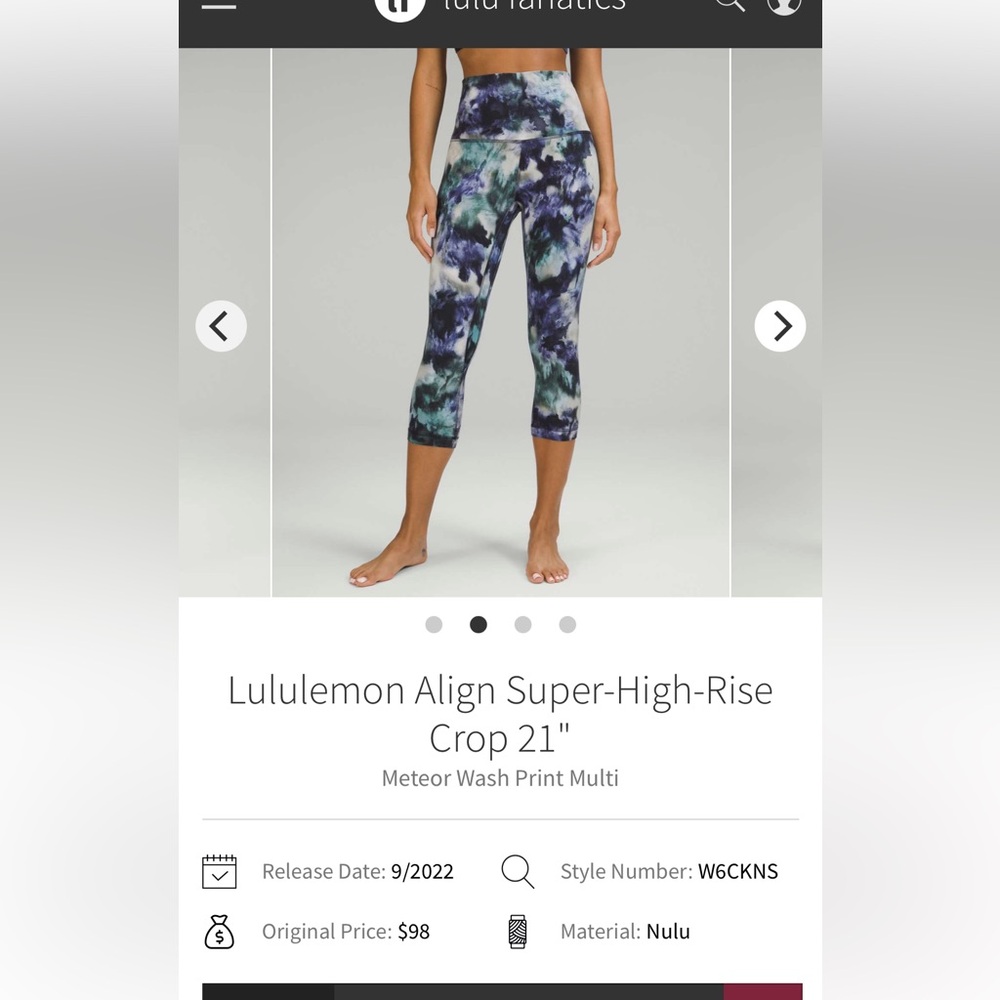Lululemon align leggings Align Super-High-Rise Cropped 21" Meteor Wash Multi - Picture 5 of 5